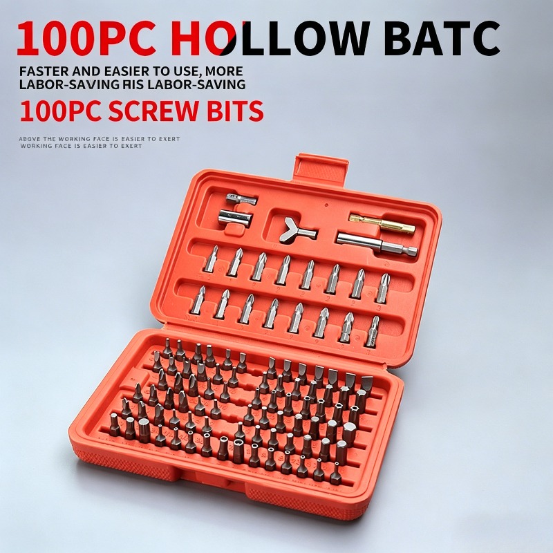 Car Workshop Tools Kit - Kit de 100 embouts de tournevis,